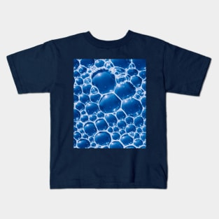 Blue Bubbles Web Texture Macro Photography Kids T-Shirt